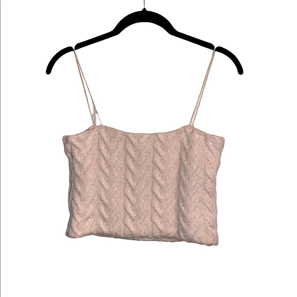 New Zara Women’s Woven Crop Top w/ Spaghetti Straps Size M